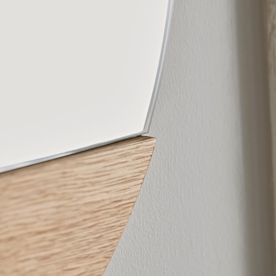 Round Oak Slice Mirror