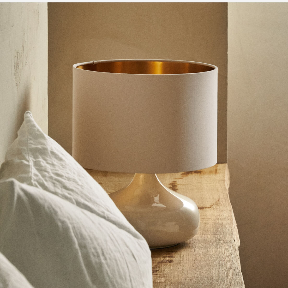 Lamp with Scalloped Lampshade