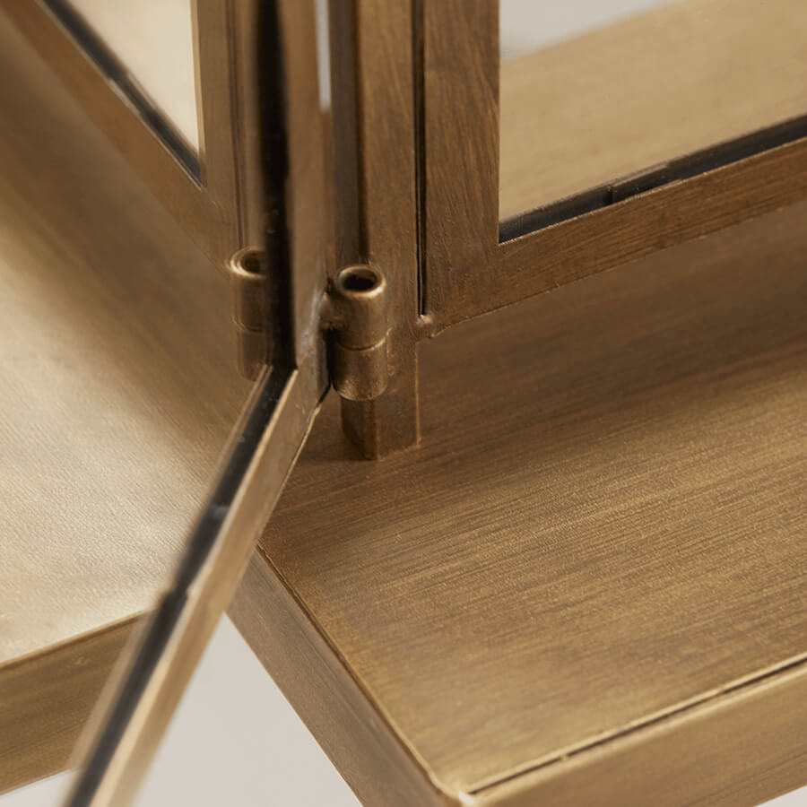 Folding Oak Table Mirror