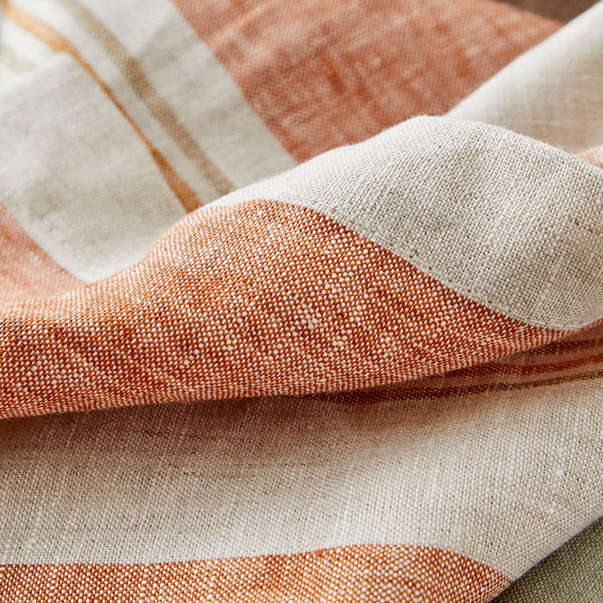 Big Striped Linen Tablecloth