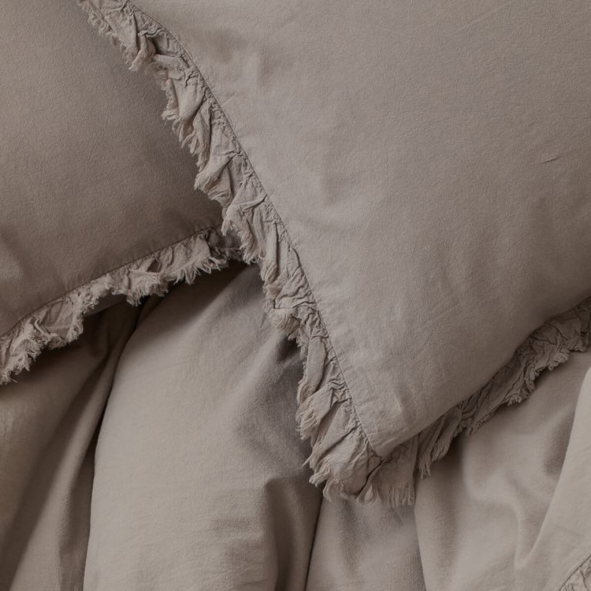 Flounced-trim Duvet Cover Set
