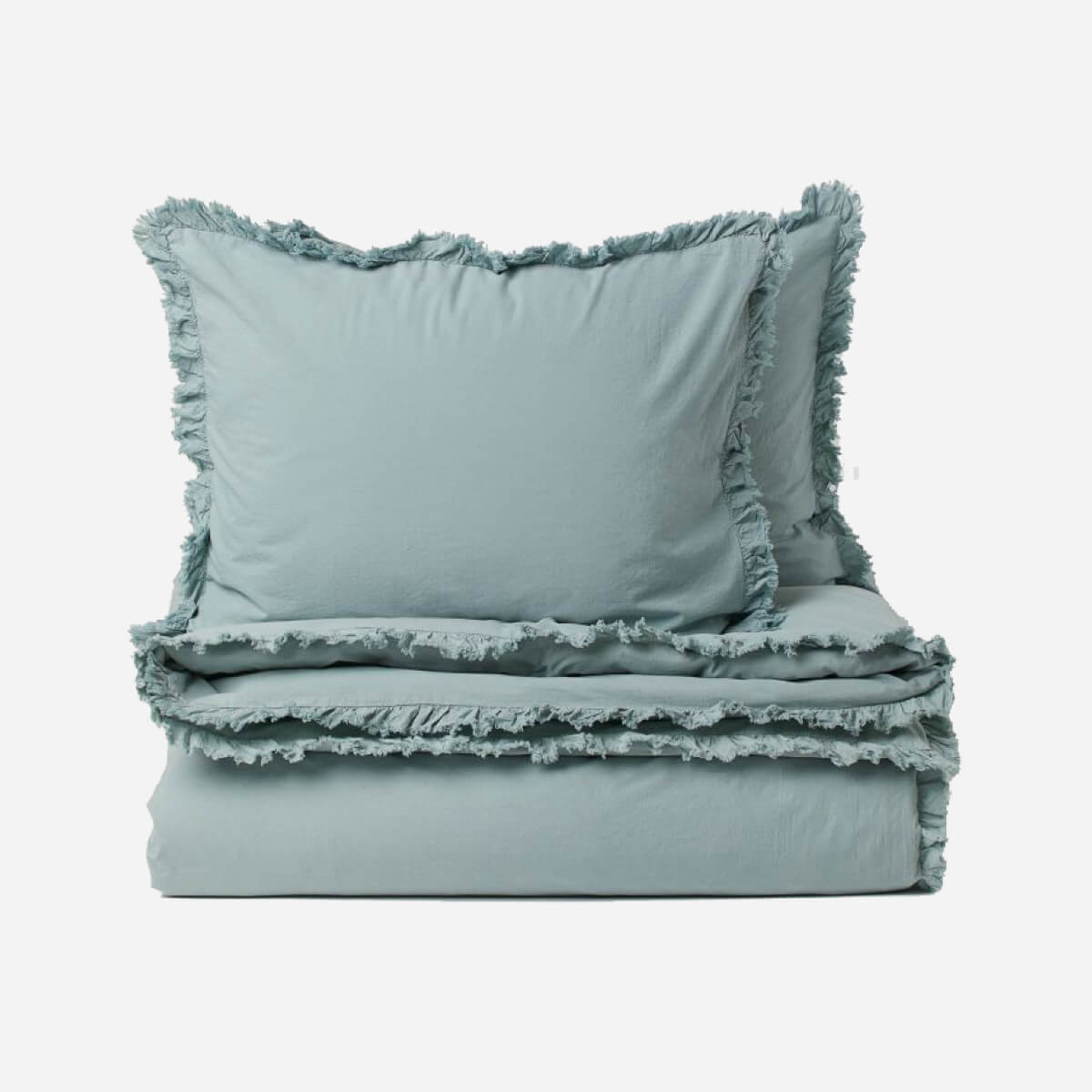 Flounced-trim Duvet Cover Set