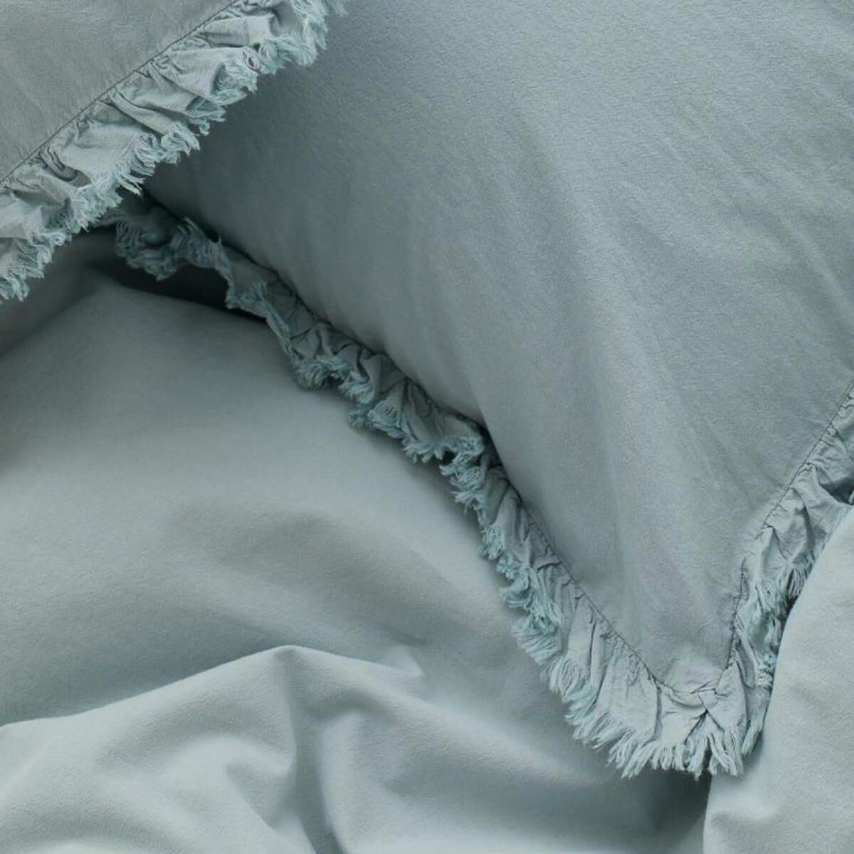 Flounced-trim Duvet Cover Set