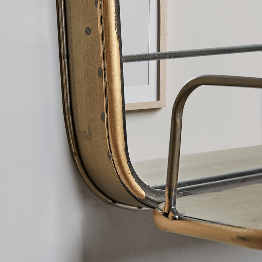 Brown Mirror Shelf