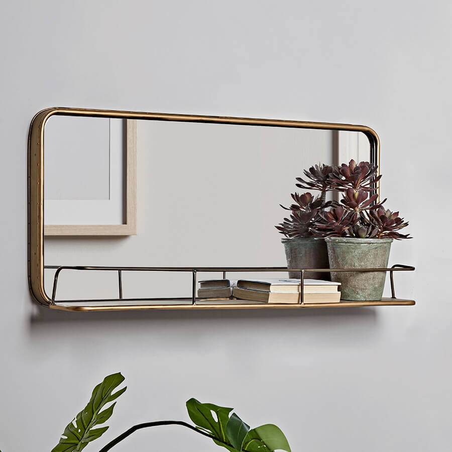 Brown Mirror Shelf